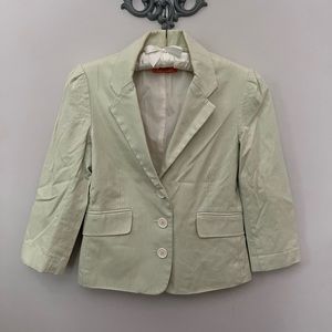Juicy Couture Green and White Pinstripe Blazer